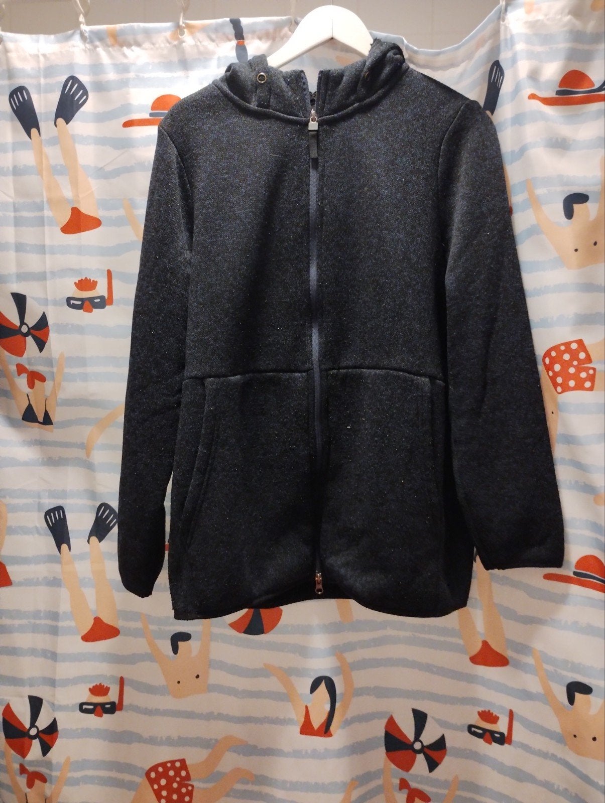 Een grijze stoffen jas merk Ulla popken maat 46 48, Ulla Popken, Comme neuf, Enlèvement, Taille 46/48 (XL) ou plus grande