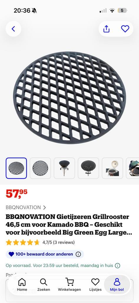 BBQ Rooster van gietijzer met doorsnede van 46,5 CM, Ophalen