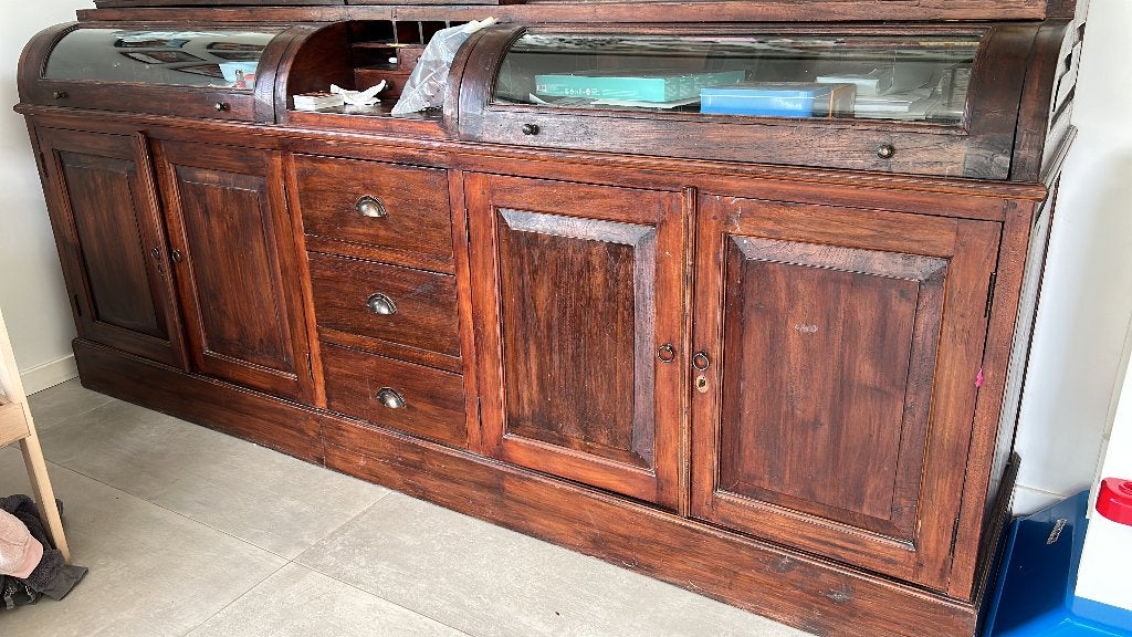 Buffet bois en 2 parties, Maison & Meubles, Avec tiroir(s), Enlèvement, Utilisé, 50 à 75 cm