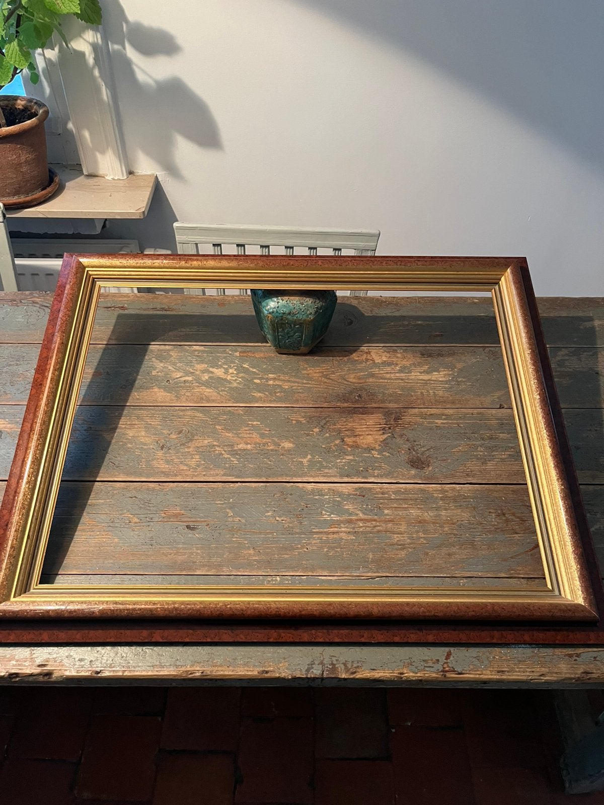 LIJST KADER HOUT BRUIN GOUDKLEUR SCHILDERIJ, Maison & Meubles, Accessoires pour la Maison | Cadres, Enlèvement ou Envoi, Comme neuf