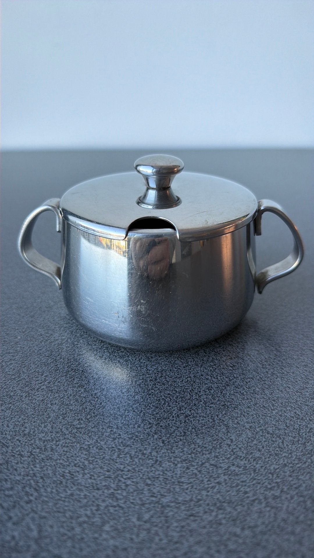 Alessi Suikerpot (Model 104)Inox  - 18/10 - 40cl, Huis en Inrichting, Gebruikt, Overige typen, Vintage, Ophalen of Verzenden