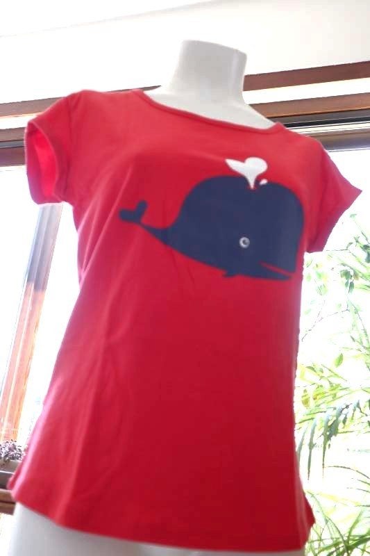 rood T-shirt walvis, Maat 38/40 (M), Flair, Ophalen of Verzenden, Zo goed als nieuw