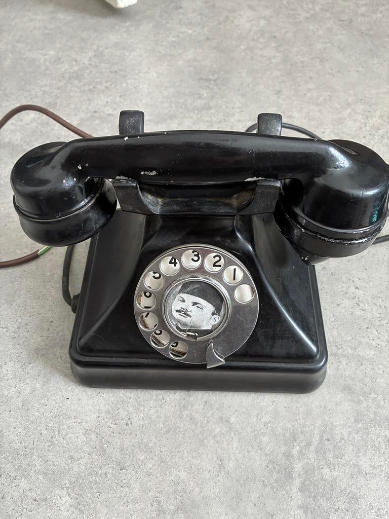 Téléphone ancien noir à cadran – portrait du roi Farouk, Télécoms, Téléphones fixes | Filaires, Ne fonctionne pas, Avec cadran rotatif