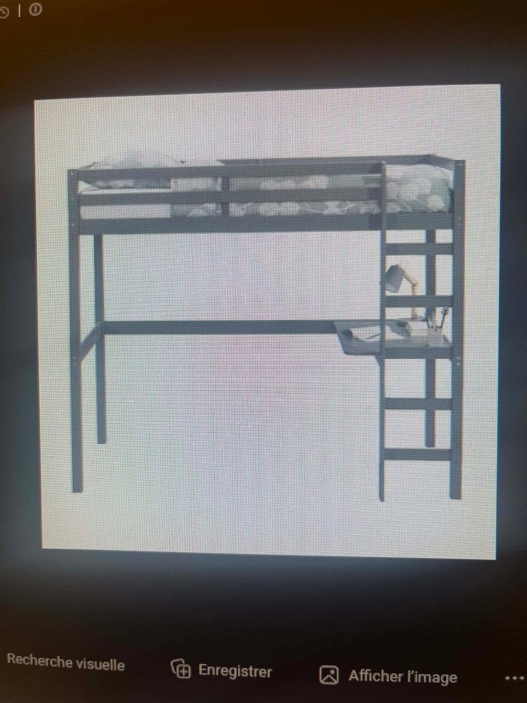 Lit mezzanine 90 x 200 + bureau, gris, Neuf, 90 cm, Gris, Une personne