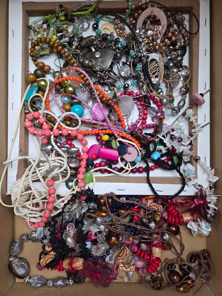 Partij (lange) kettingen, Bijoux, Sacs & Beauté, Colliers, Enlèvement ou Envoi, Utilisé, Autres couleurs, Autres matériaux