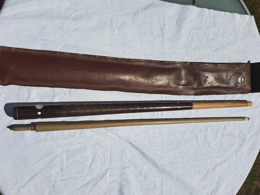 A vendre queue de Billard vintage bois et nacré, Enlèvement, Utilisé, Queue ou Boules