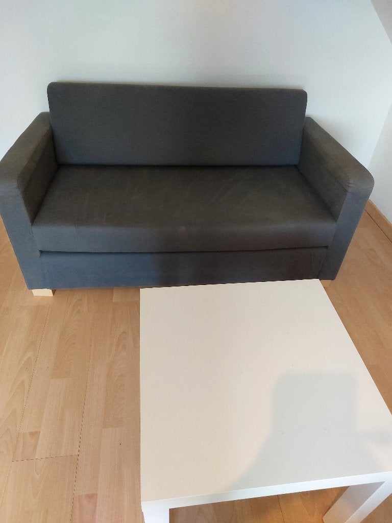 slaapbank + tafeltje, Ophalen, Gebruikt, Tweepersoons, 140 cm