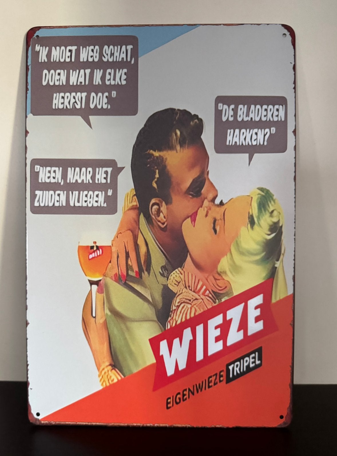 Metalen reclamebord Wieze Tripel, Verzamelen, Ophalen of Verzenden, Nieuw, Reclamebord, Plaat of Schild