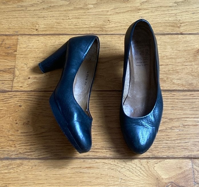 Lederen schoenen hoge hak Wonders dames maat 39, Zwart, Ophalen of Verzenden, Schoenen met hoge hakken, Gedragen