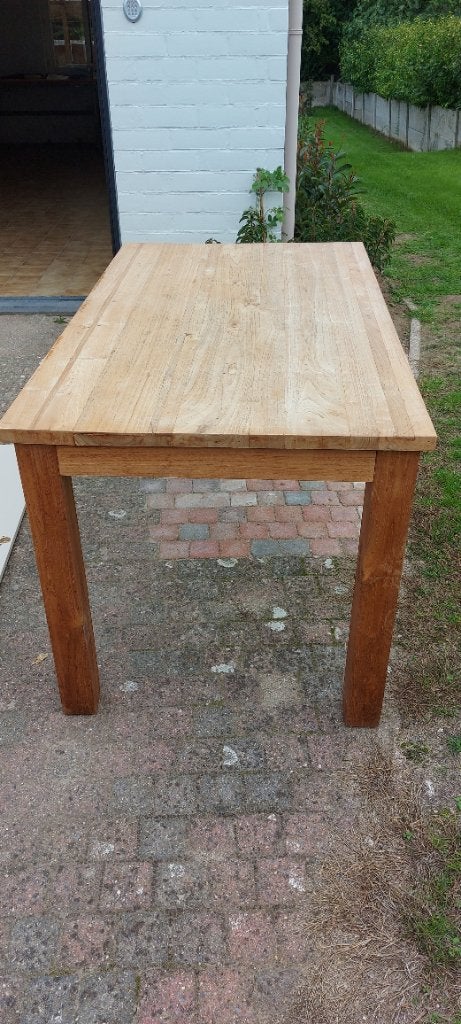 Keukentafel 140x80 in goede staat, Teck, 100 à 150 cm, Cinq personnes ou plus, Landelijk
