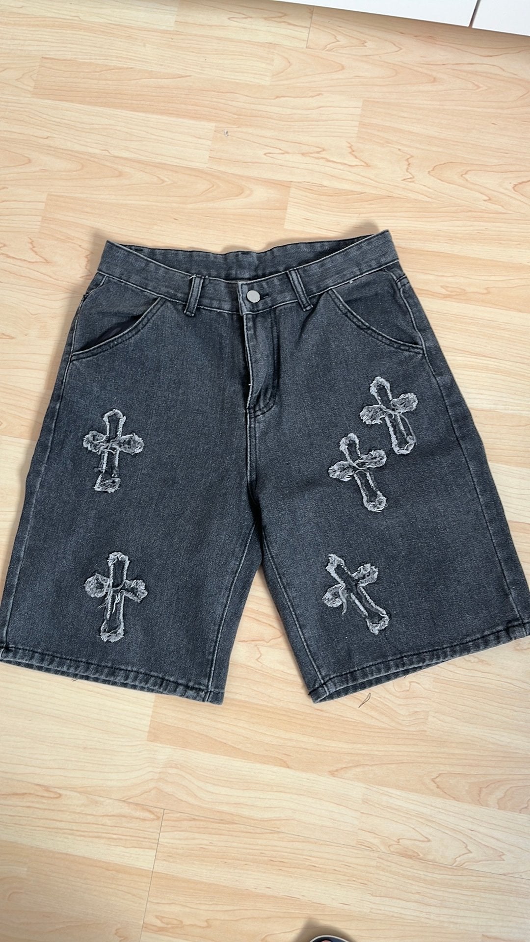 Jeansshort maat M, Ophalen of Verzenden, Zo goed als nieuw, Maat 48/50 (M), Grijs