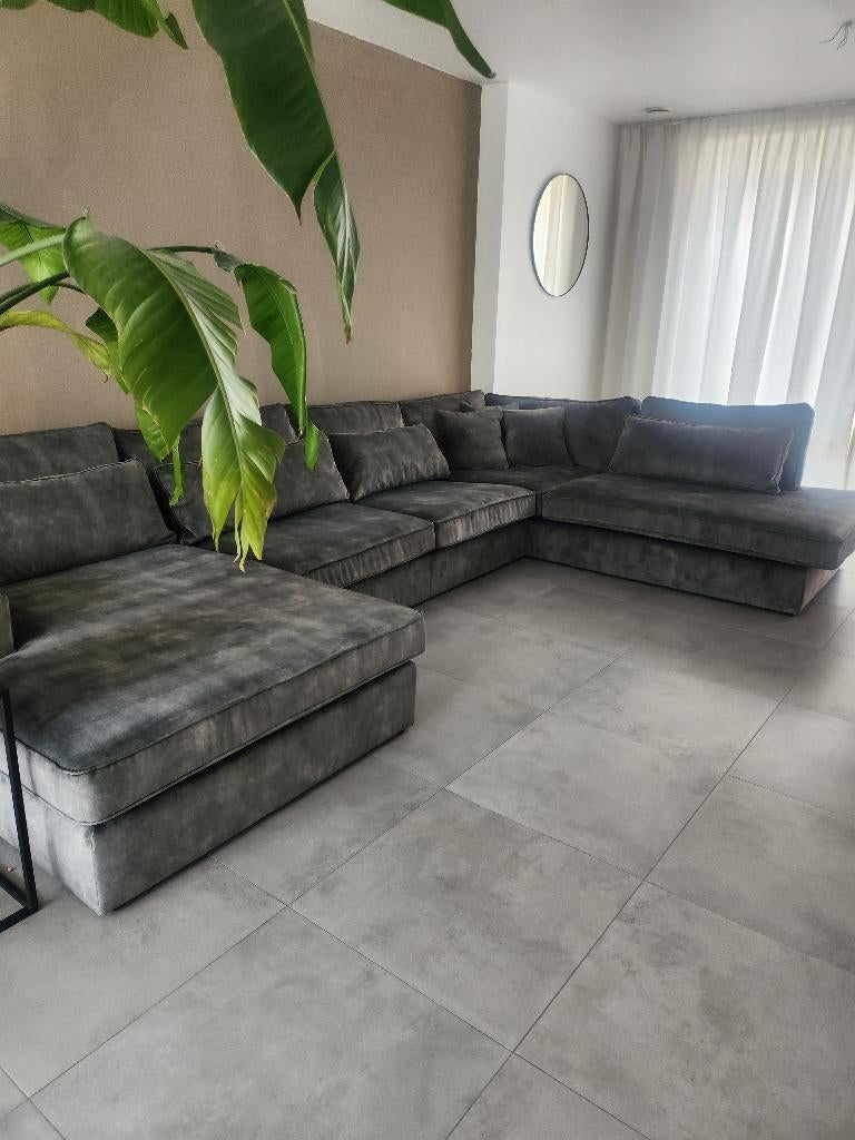 À vendre : Canapé d'angle vert de luxe, Maison & Meubles, 150 cm ou plus, Quatre personnes ou plus, Comme neuf, Enlèvement