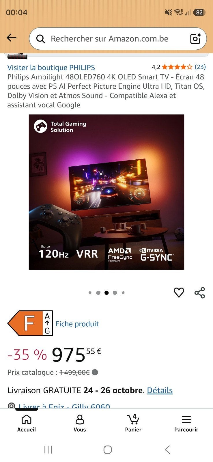 philips 48 oled760, HDMI, 101 t/m 150 Hz, Overige typen, 1 tot 2 ms