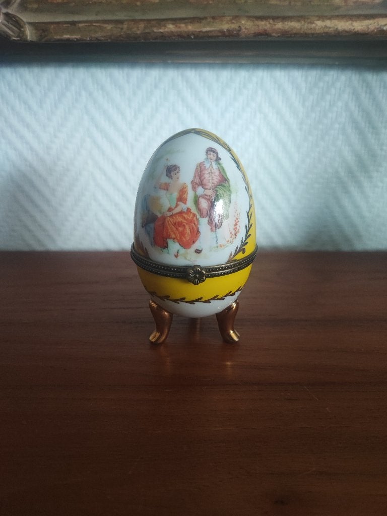 Oeuf vintage en porcelaine de style Fabergé, Enlèvement ou Envoi