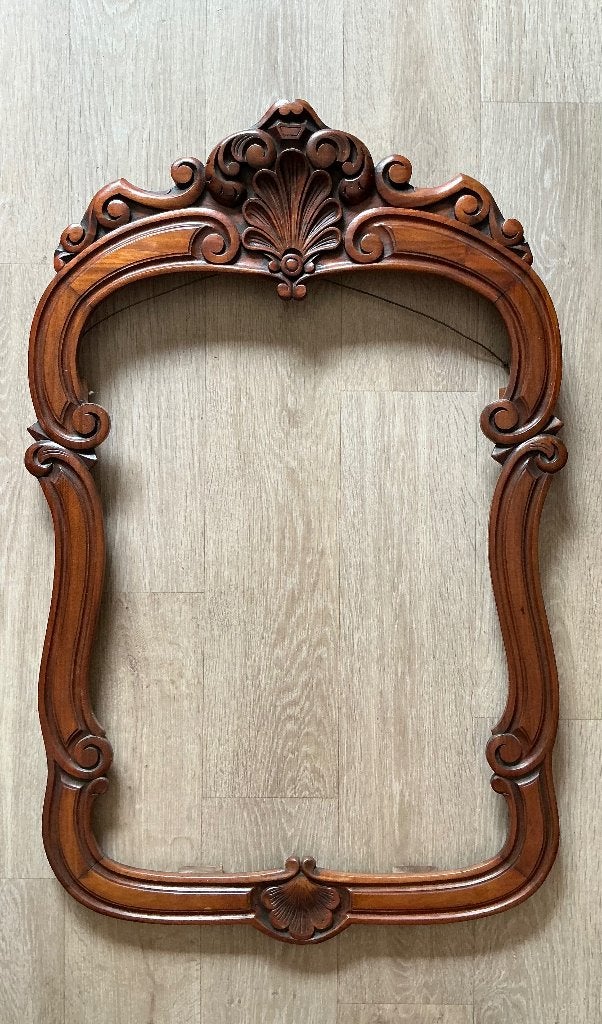 Mahonie houten spiegel lijst Louis Philippe 19de eeuw, Ophalen, Overige vormen, 50 tot 100 cm, Minder dan 100 cm