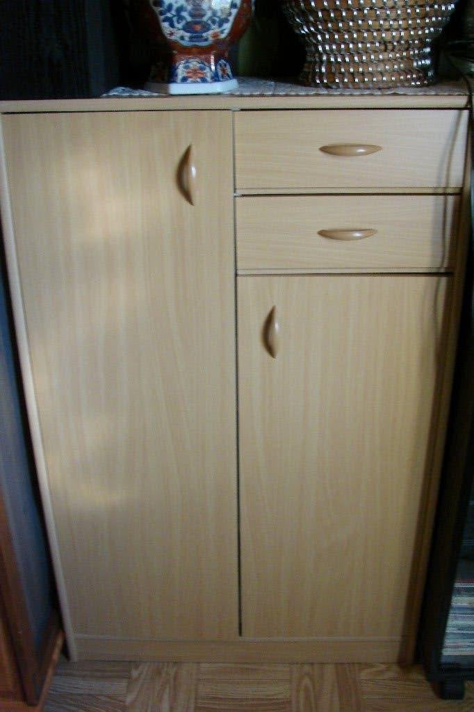 opbergkast met 2 deurtjes en 2 laden, Ophalen, Zo goed als nieuw, Overige houtsoorten, Met lade(s)