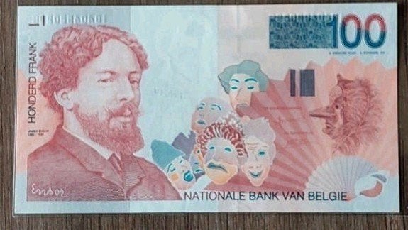 100 belgische frank biljet  Ensor FDC, Postzegels en Munten, Bankbiljetten | Amerika, Ophalen of Verzenden, Los biljet