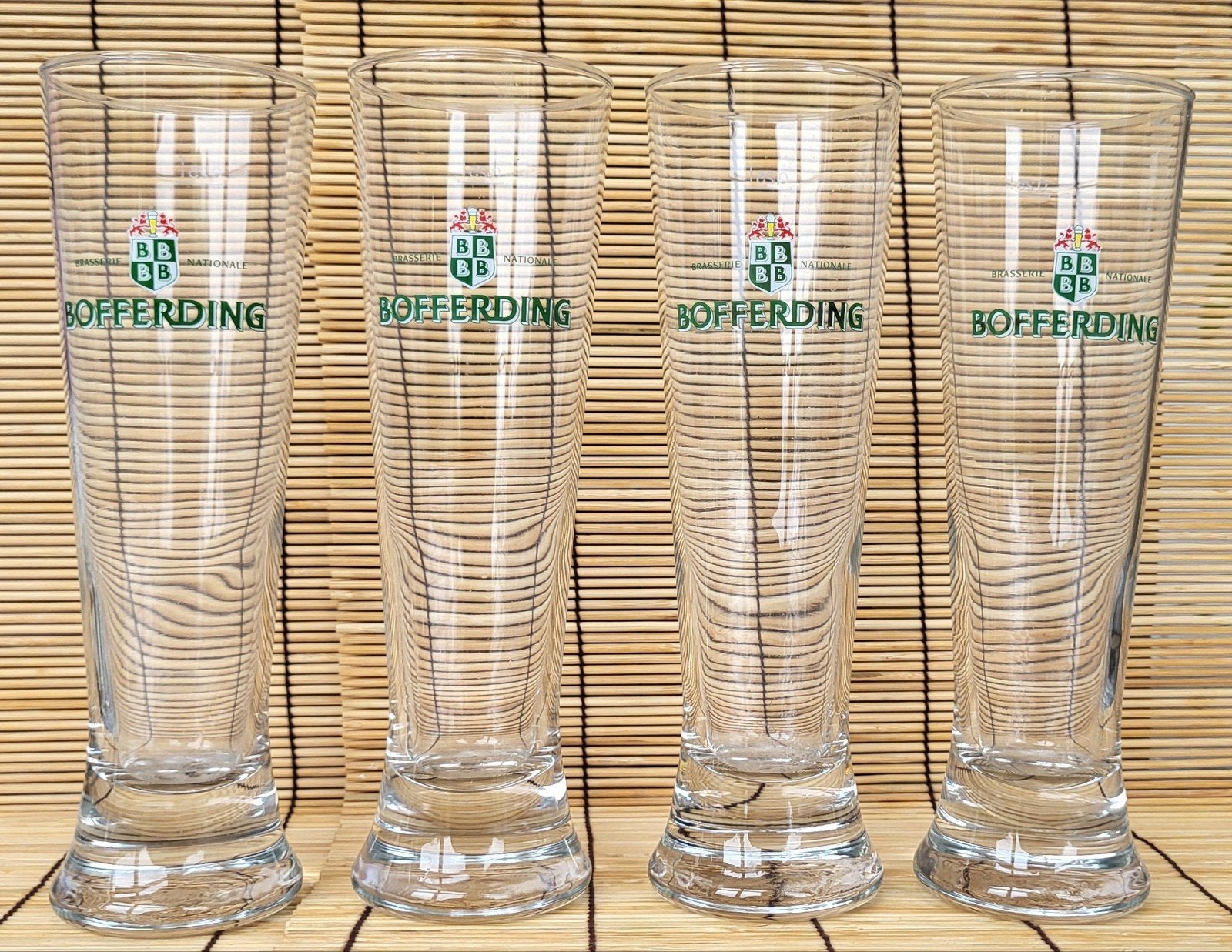 4 verres " Bofferding", Collections, Enlèvement, Comme neuf, Verre à bière