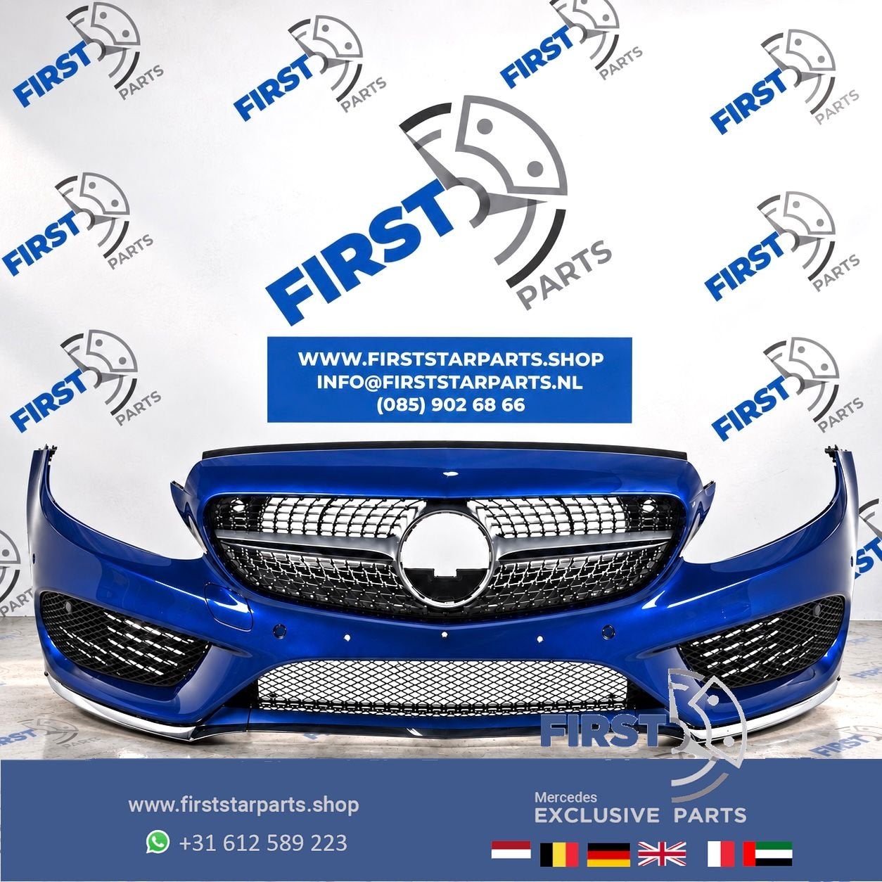 W205 AMG Voorbumper + Diamond GRIL A2058850925 Mercedes C Kl