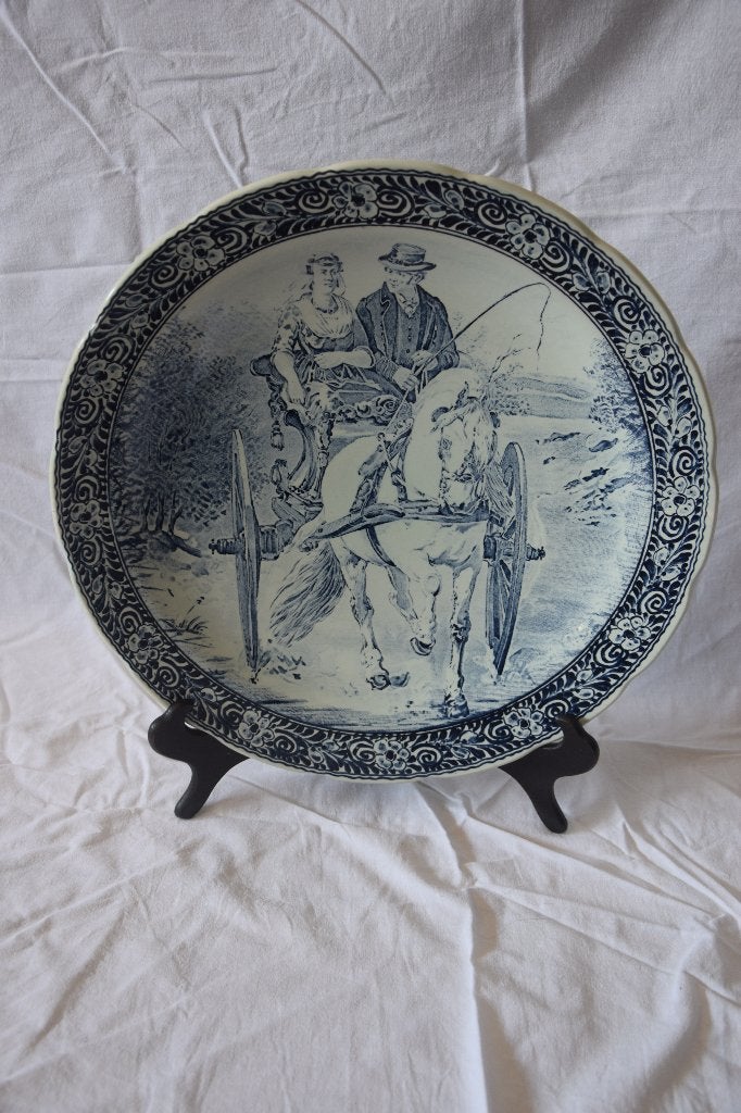 antiek Delfts blauw wandbord, Ophalen of Verzenden