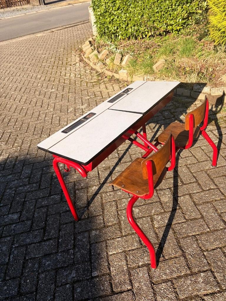 Vintage schoolbank, Huis en Inrichting, Ophalen, Hout, Vintage, Zo goed als nieuw
