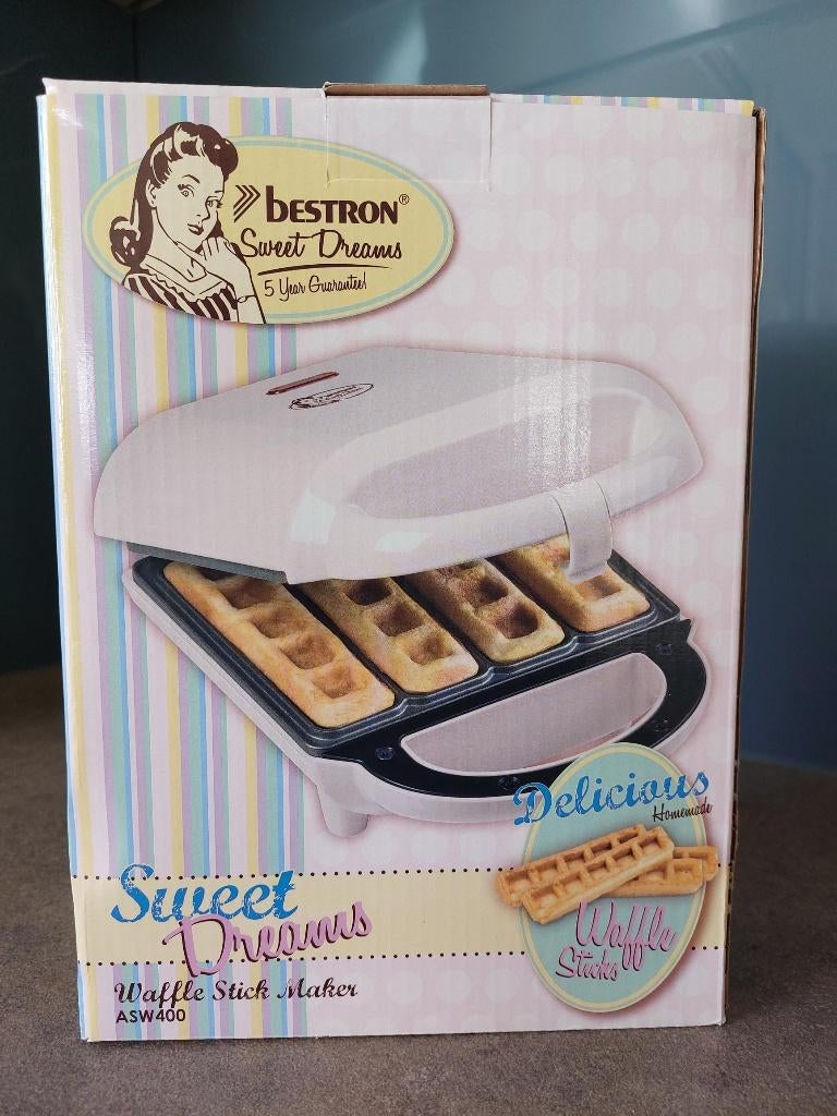 BESTRON ASW400 wafelijzer voor 4 wafelsticks NIEUW, Elektronische apparatuur, Wafelijzers, Nieuw, Ophalen