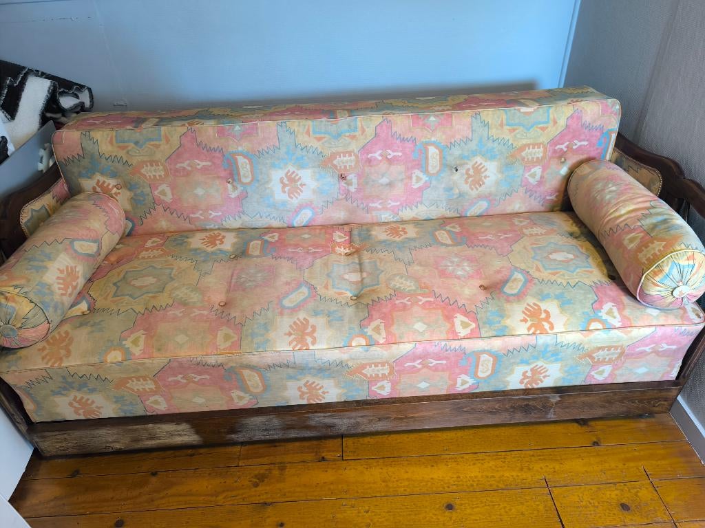 Vintage slaapbank, Huis en Inrichting, Ophalen, Gebruikt, Minder dan 75 cm, 150 tot 200 cm
