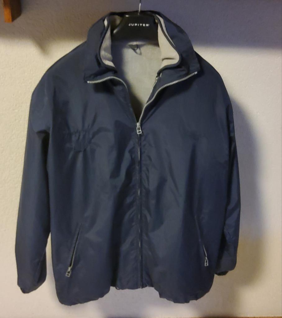 Omkeerbare blauwe jas (All Seasons) maat S (valt ruimer), Ophalen, Zo goed als nieuw, Maat 46 (S) of kleiner, Blauw