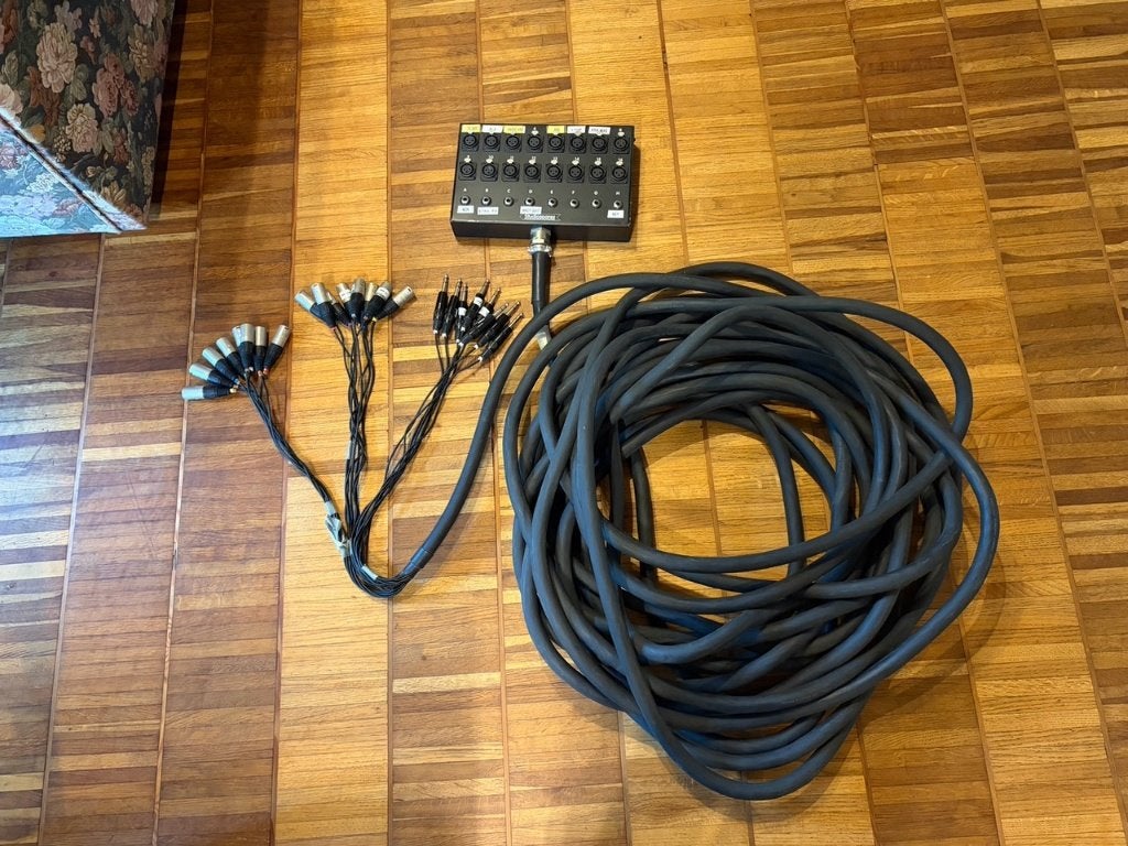 Stagebox + Snake 16:8 – 25 meter, Muziek en Instrumenten, Ophalen, Zo goed als nieuw, Microfoon