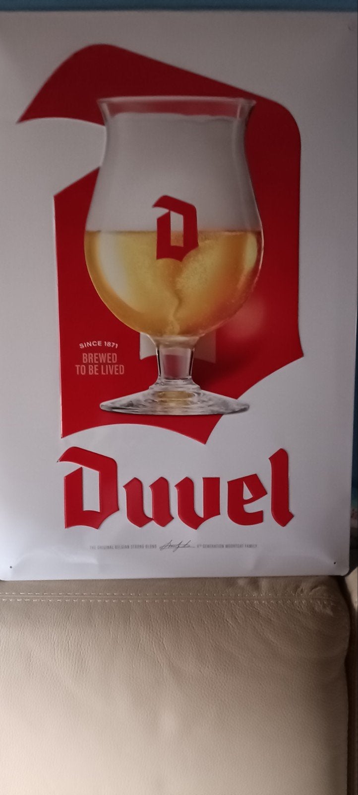 groot reklaam bord duvel nieuwstaat, Verzamelen, Ophalen of Verzenden