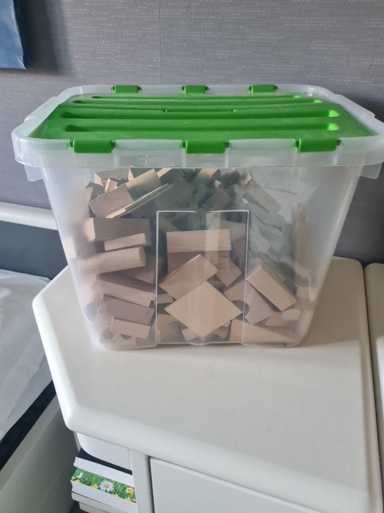 Houten blokken (grote hoeveelheid), Ophalen