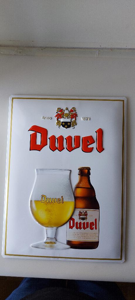 Duvel reclamebord metaal NIEUW, Verzamelen, Ophalen of Verzenden, Nieuw, Reclamebord, Plaat of Schild, Duvel