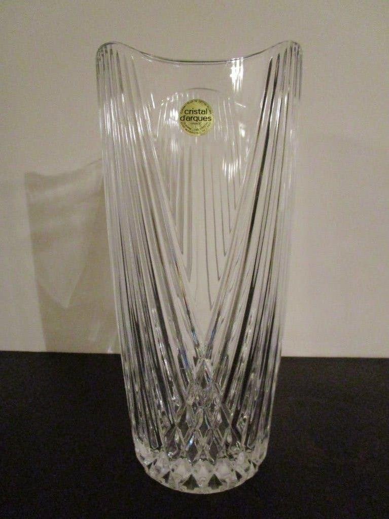 Vase vintage en Cristal d'Arques - Style Art Déco - 1960-70, Enlèvement ou Envoi
