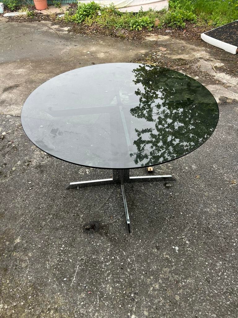 Table verre trempe Alu, Enlèvement, Utilisé, Verre