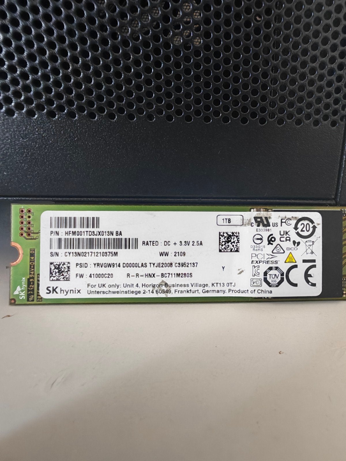 ssd nvme pcie 3x4 1to, Informatique & Logiciels, Enlèvement ou Envoi, SSD