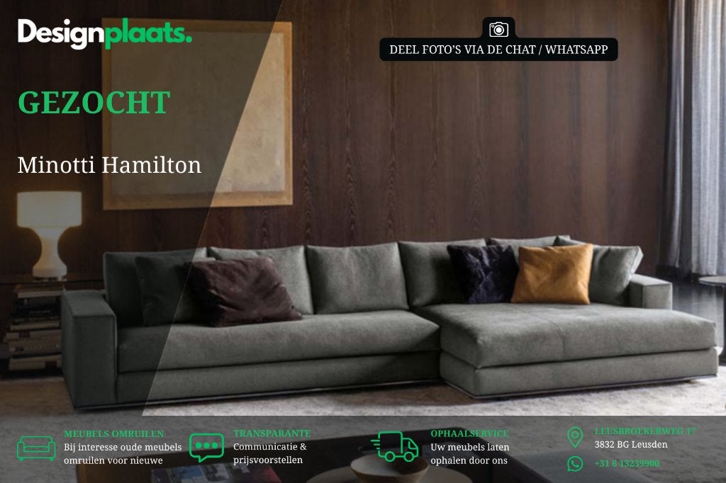 RECHERCHE: Minotti Hamilton — Achat immédiat, Maison & Meubles, Enlèvement ou Envoi, Banc d'angle, Design Bankstellen Minotti