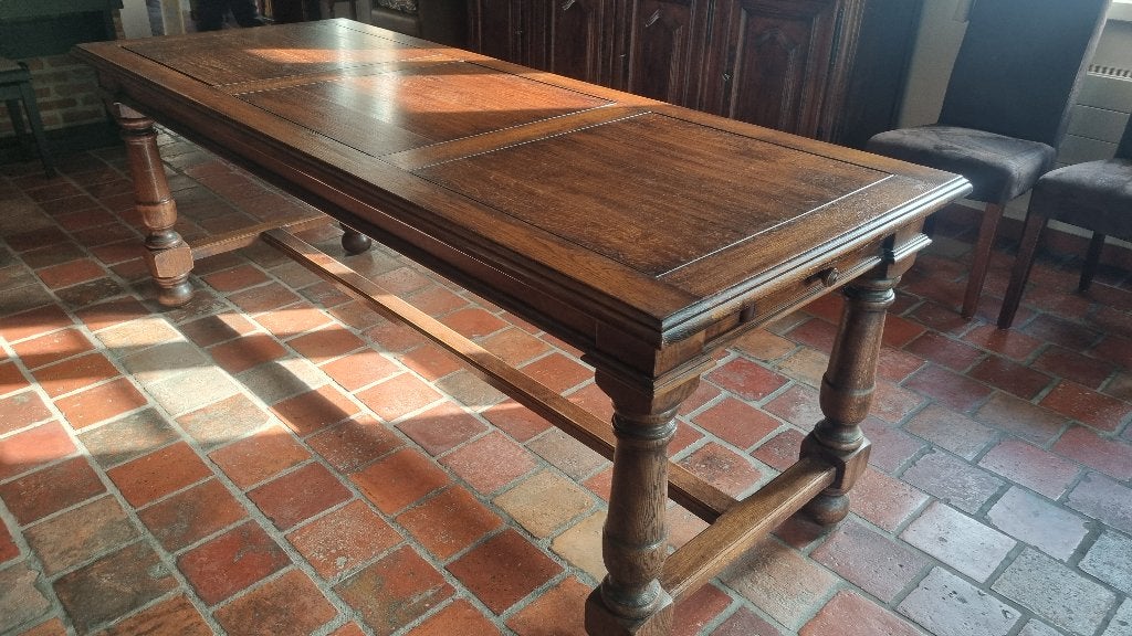 rustieke eiken eettafel, Ophalen, Gebruikt, Eikenhout, 50 tot 100 cm
