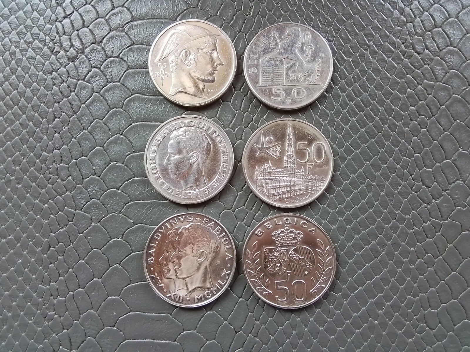 10 Belgische munten, Postzegels en Munten, Ophalen of Verzenden, Zilver, Zilver