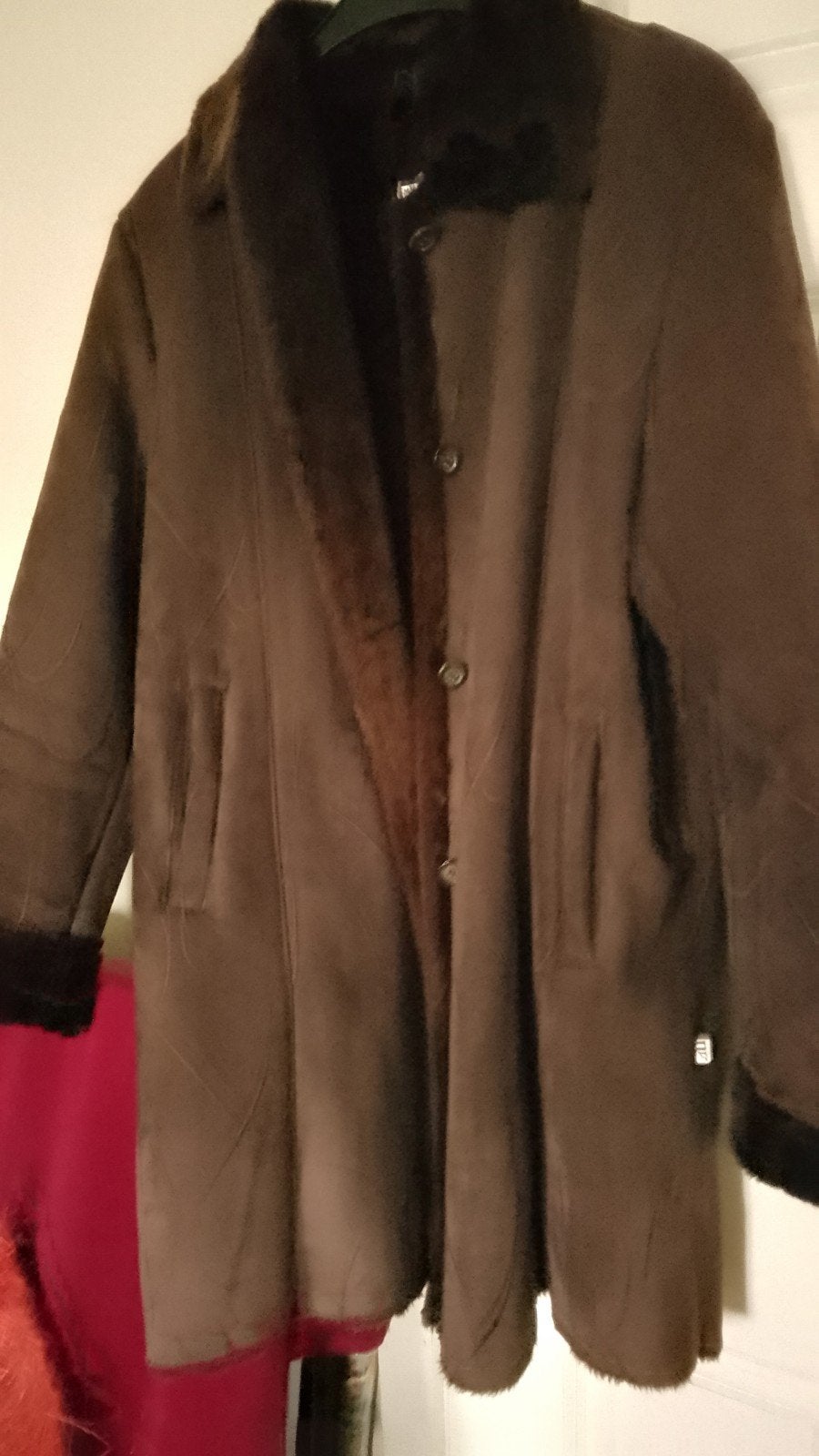 mooie donkerbruine jas met wol 44, Kleding | Dames, Ophalen of Verzenden, Maat 42/44 (L)