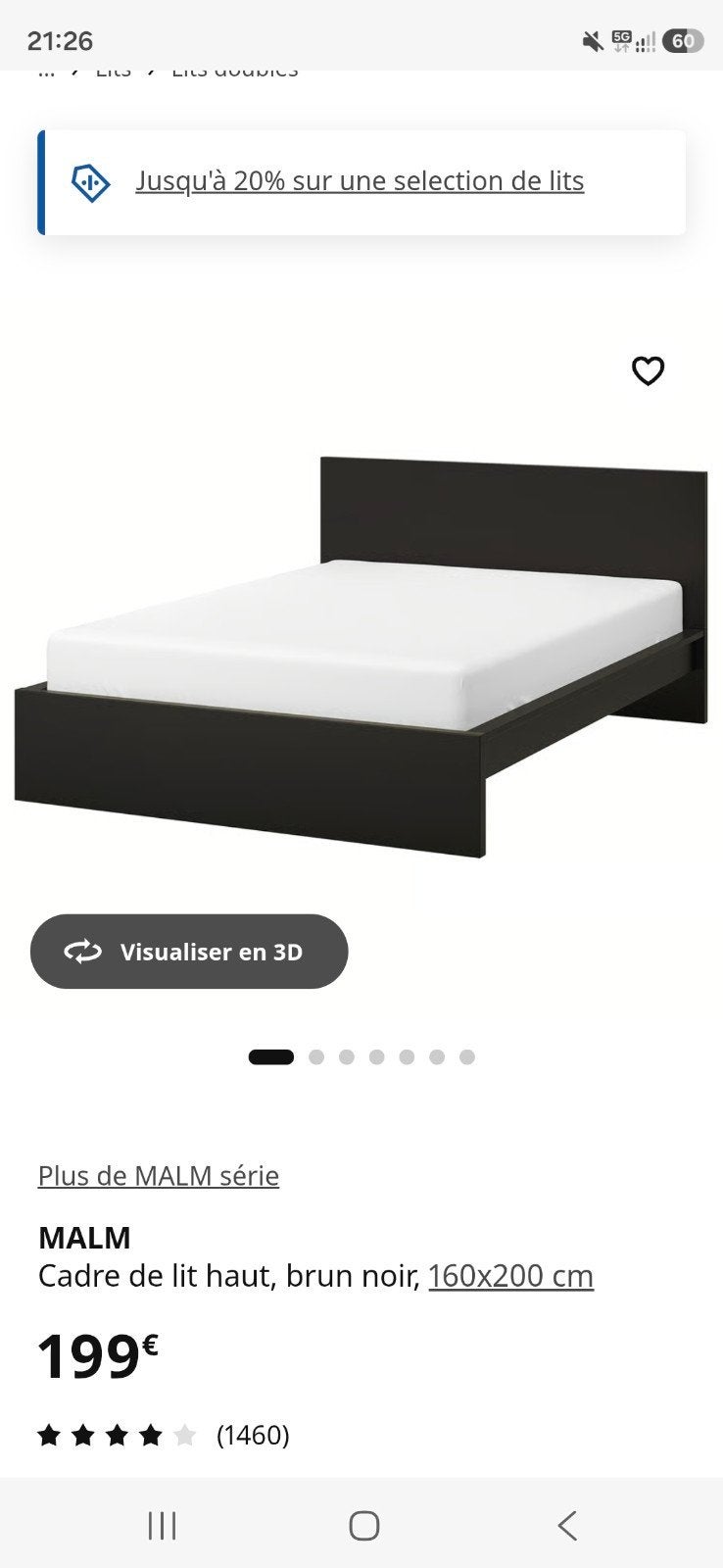 Lit Ikea Malm, Ophalen, Gebruikt, Zwart, Twijfelaar