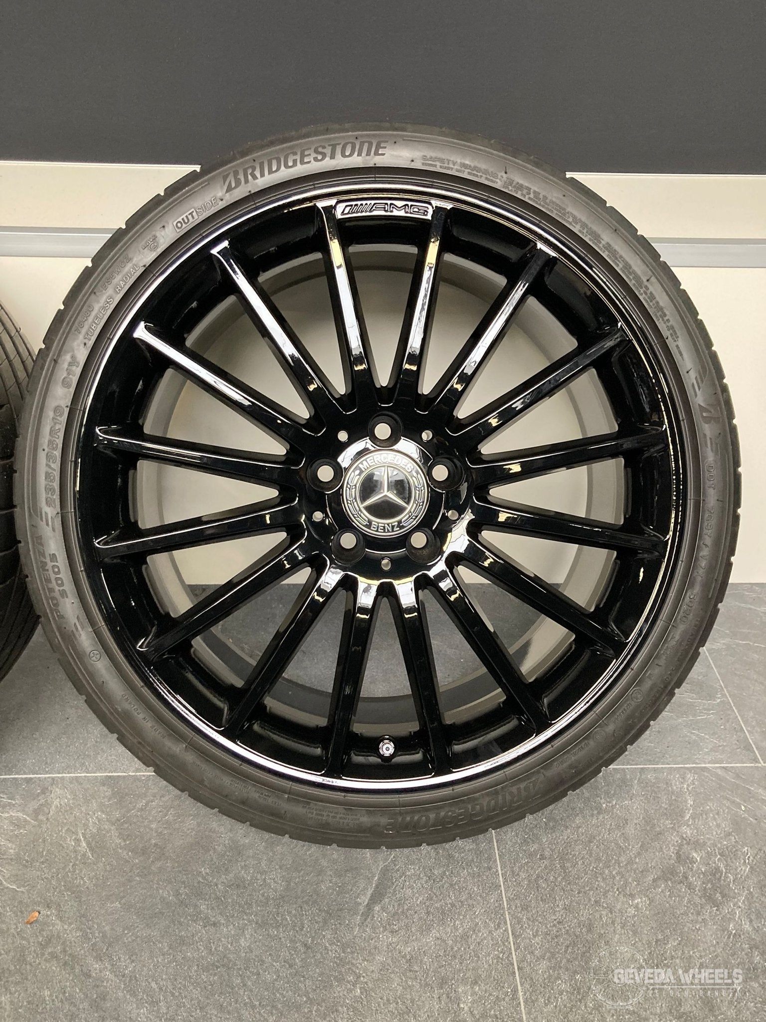 19” originele Mercedes A W176 AMG velgen + banden 5x112 TPMS, 19 inch, Gebruikt, -, -
