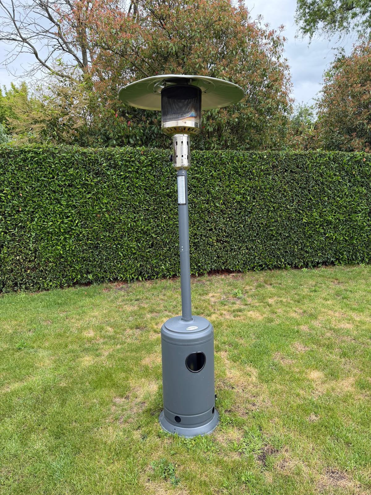 Inox terrasverwarmer met hoes, Tuin en Terras, Terrasverwarmers, Ophalen, Gebruikt, Waterbestendig, Vloer