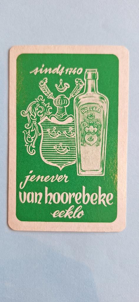 Speelkaart Eecloo_Jenever Van Hoorebeke_groen_joker_261, Verzamelen, Ophalen of Verzenden, Gebruikt, Joker(s)