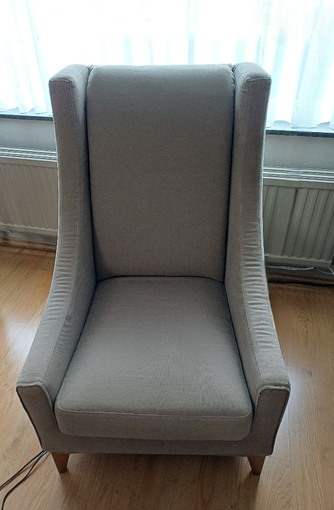 Zetel + poef, 100 à 125 cm, Bois, Comme neuf, Enlèvement