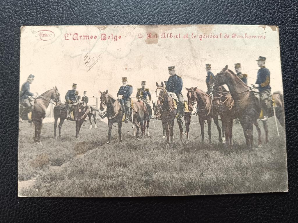 CPA militaire - Armée Belge - Le Roi Albert et le général, Collections, Cartes postales | Belgique, Enlèvement ou Envoi