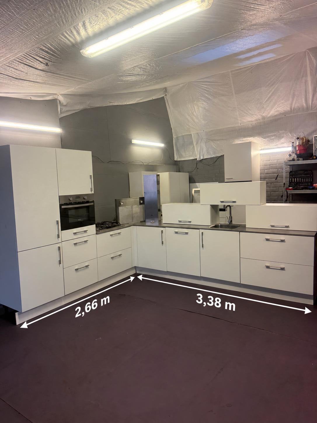 Complete keuken + inbouwapparatuur | Gratis levering!, Huis en Inrichting, Wit, Hoekkeuken, Ophalen of Verzenden, Hoogglans of Gelakt