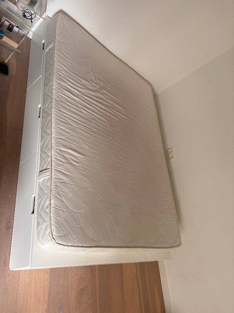 Lit à rangements, Huis en Inrichting, Slaapkamer | Bedden, Ophalen, Wit, 140 cm, 200 cm