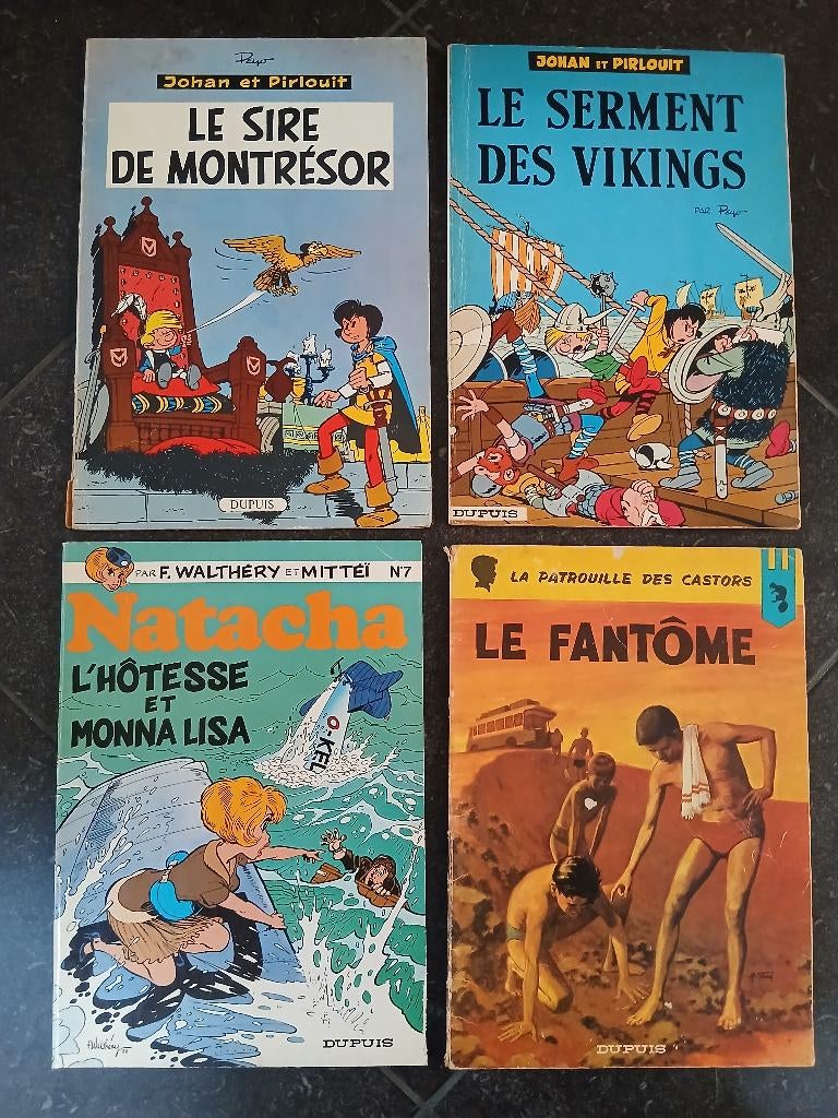 Lot de 4 BD  Natacha, Johan et Pirlouit, Les castors, Livres, Plusieurs BD, Enlèvement ou Envoi, Utilisé, Divers auteurs
