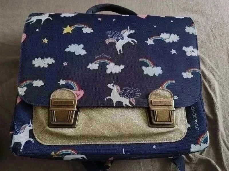 Jeune premier boekentas, Handtassen en Accessoires, Tassen | Schooltassen, 30 tot 40 cm, Blauw, Aktetas of Boekentas, Ophalen of Verzenden