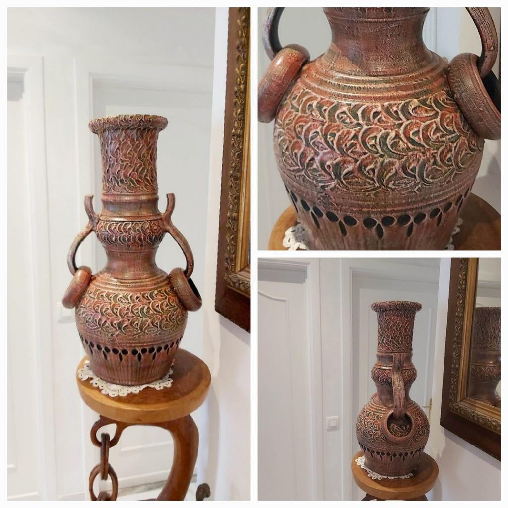 Grand vase en terre cuite. Grand vase vintage, milieu du XXe, Enlèvement ou Envoi